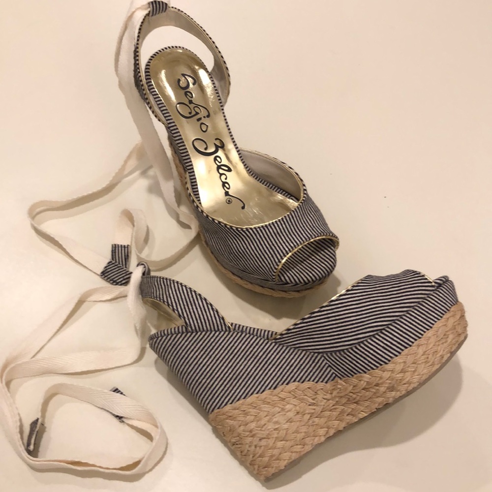 🌻Sergio Zelcer NEW Navy&White espadrille